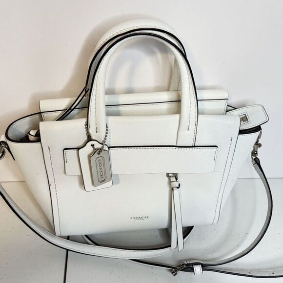 Coach Bleecker Mini Riley Carryall Satchel Leather 2WAY Handbag Crossbody Women - Picture 3 of 5